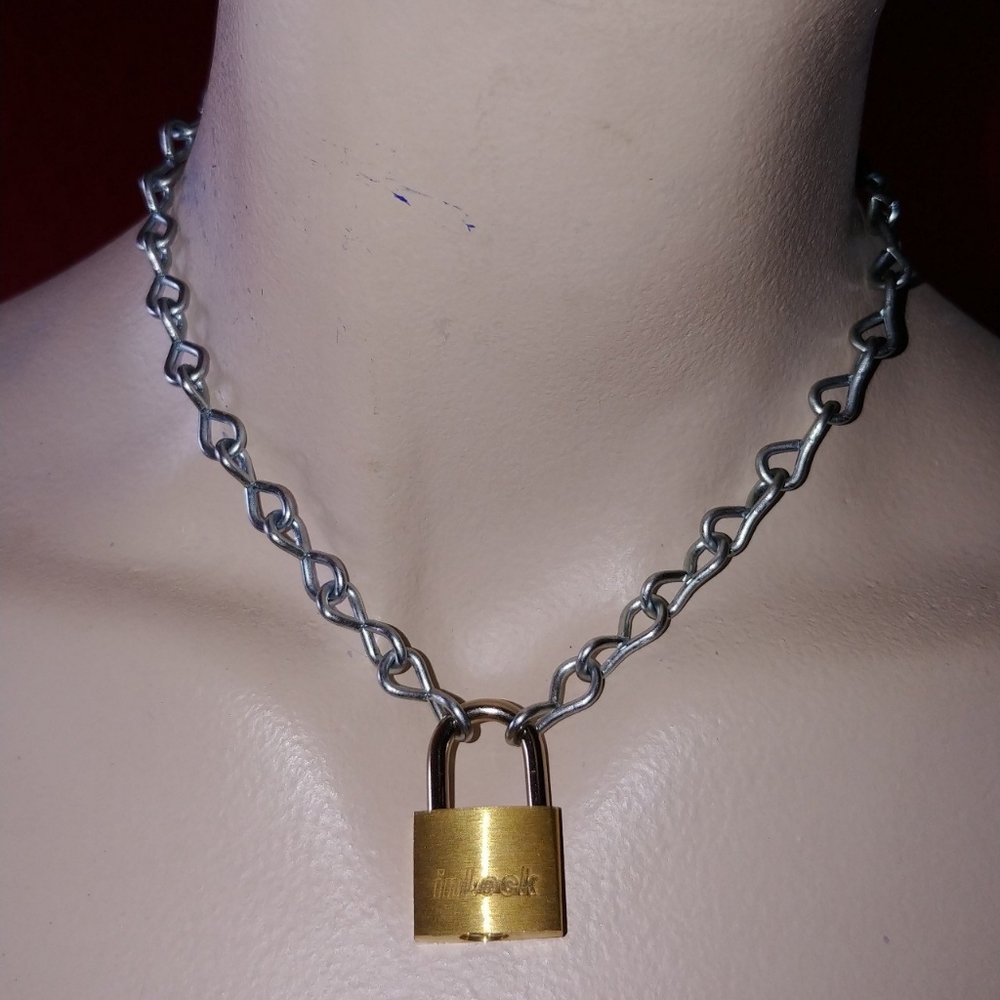 Handcrafted Mini Lock and Chain Punk A.F. Choker.